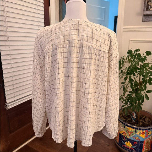 Madewell EUC Oversized Meadow Shirt in Windowpane Long Sleeve Button Up Blouse - Picture 4 of 8